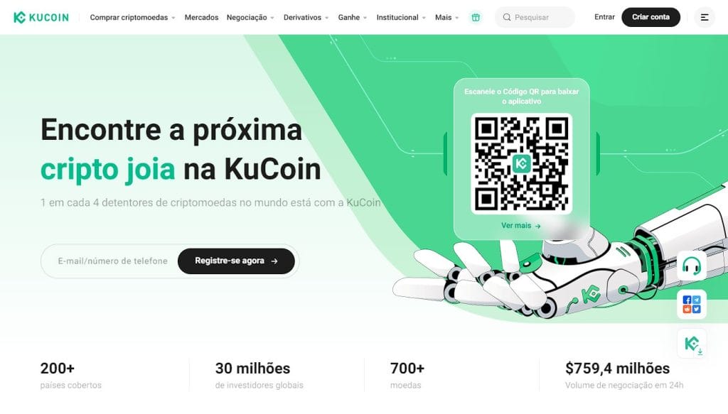 KuCoin - melhores corretoras de negociação P2p cripto