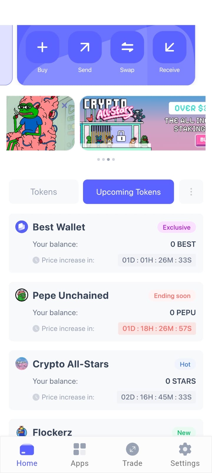 Entre no Upcoming para comprar Best Wallet Token
