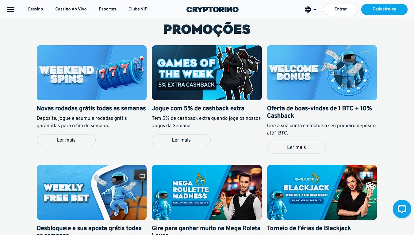 Ofertas no Cryptorino, conheça