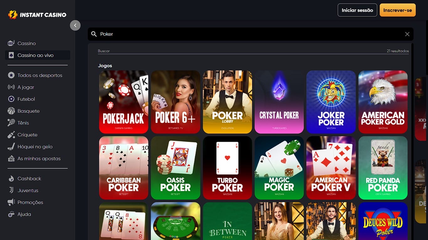Instant Casino, melhor site para jogar Crypto Poker