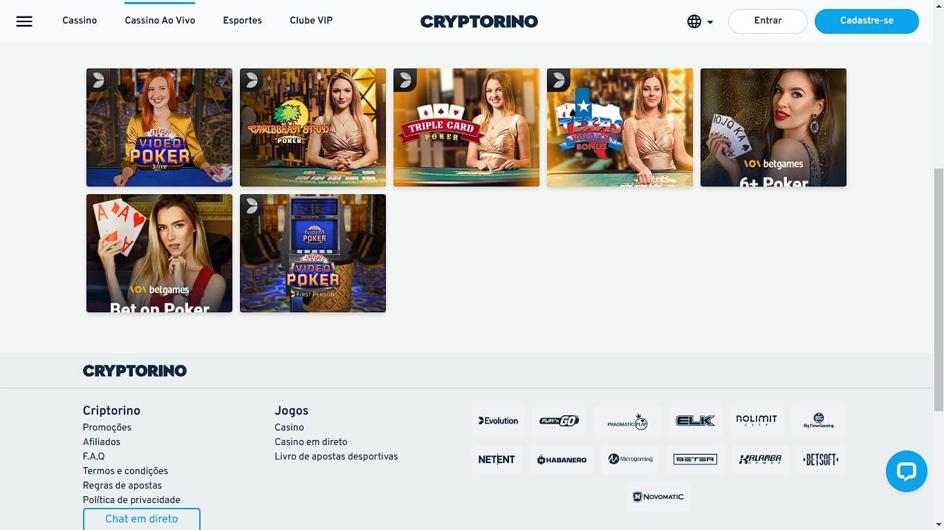 Cryptorino catálogo de jogos