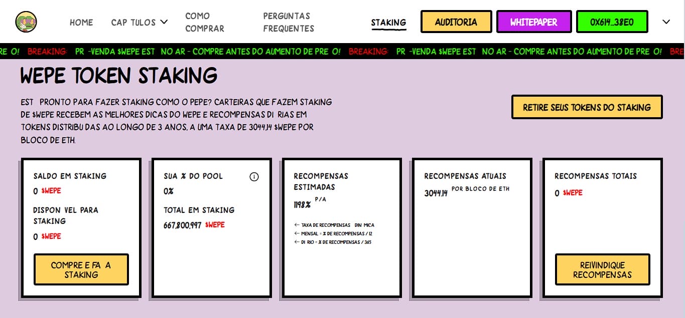 APY de Staking do token $WEPE