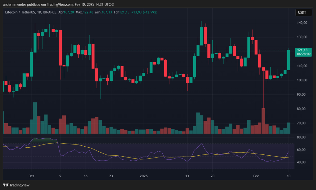 Gráfico do Litecoin (LTC) no TradingView