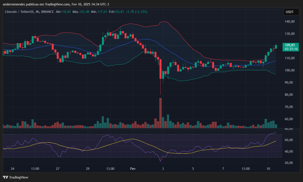 Gráfico do Litecoin (LTC) no TradingView