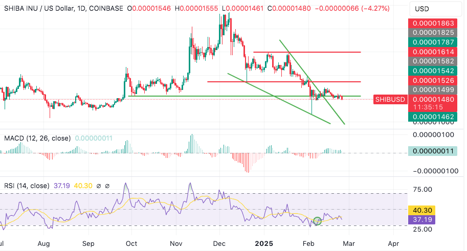 Gráfico do Shiba Inu (SHIB) no TradingView