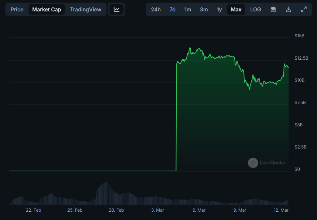 Capitalização de mercado da Pi Network. Fonte: CoinGecko
