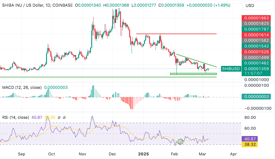 Gráfico do Shiba Inu (SHIB) no TradingView