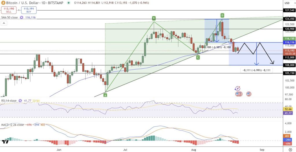 Gráfico do Bitcoin (BTC) no TradingView