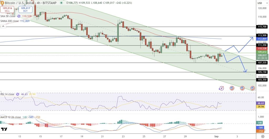 Gráfico do Bitcoin (BTC) no TradingView