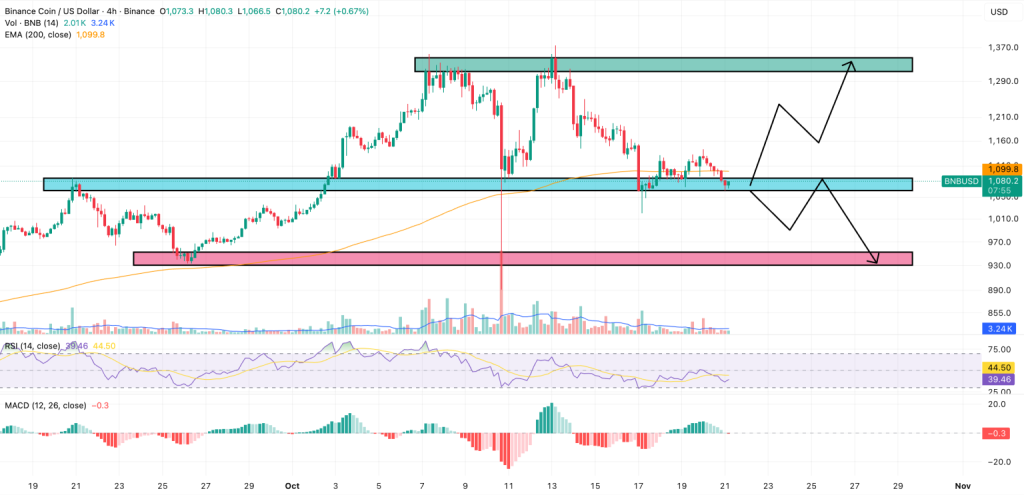 Gráfico do BNB no TradingView