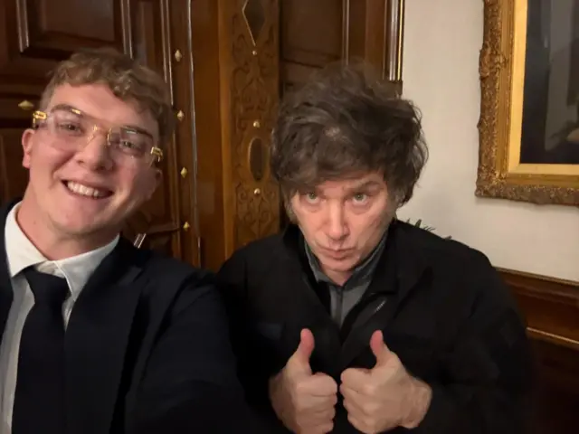 Milei com o criador da moeda Libra