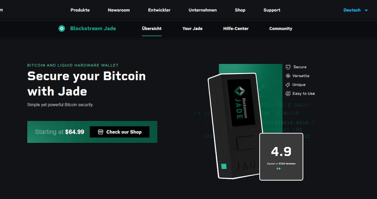Blockstream Jade Cold Wallet