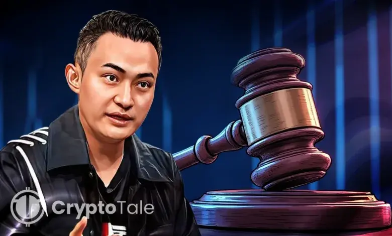 Illustration of a man speaking with a gavel symbolizing a cryptocurrency lawsuit.