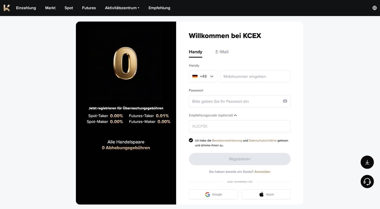 KCEX Startseite