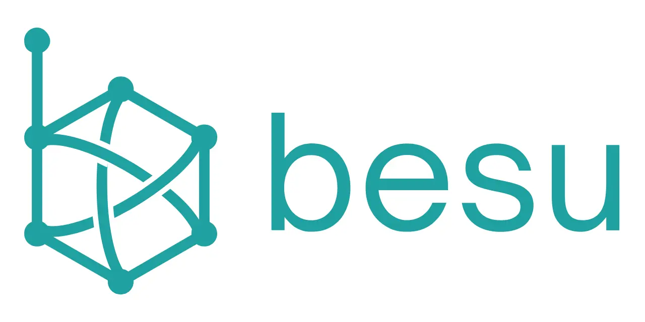 Hyperledger Besu logo featuring a teal geometric node network icon and the word 'besu' in lowercase text.