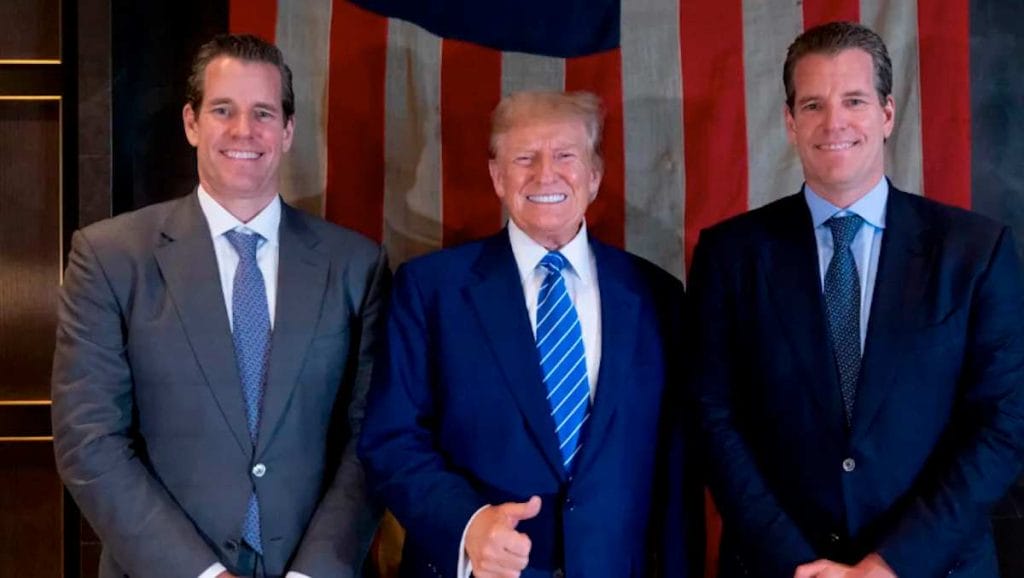 Gemelos Winklevoss donan $2M de dólares a campaña de Trump