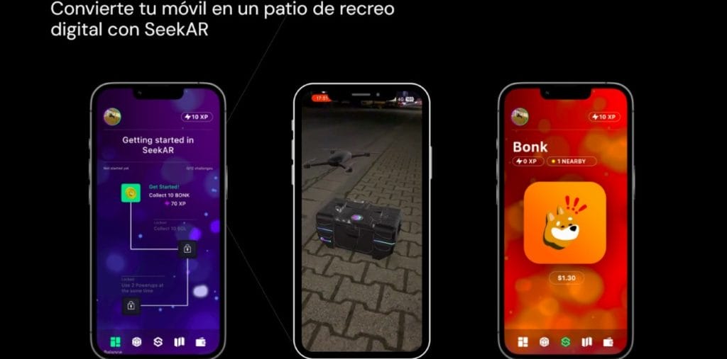 Navega por entornos del mundo real mientras recoges tokens, NFT y diversos activos, todo ello perfectamente integrado