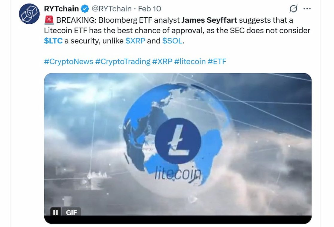Litecoin precio y predicción. James Seyffart opina que un ETF de Litecoin tiene grandes posibilidades de ser aprobado