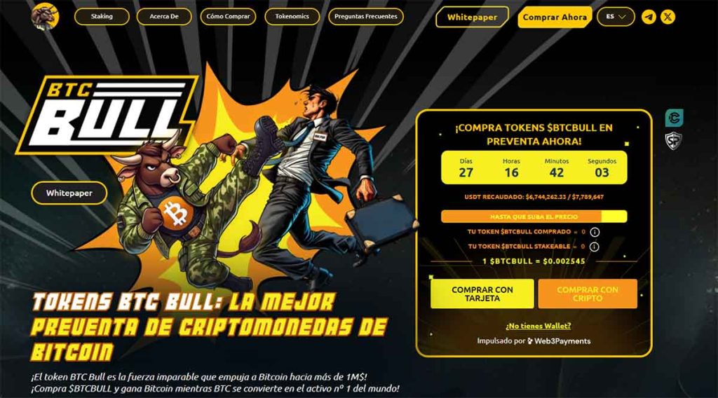 BTC BULL - mejor memecoin de Bitcoin
