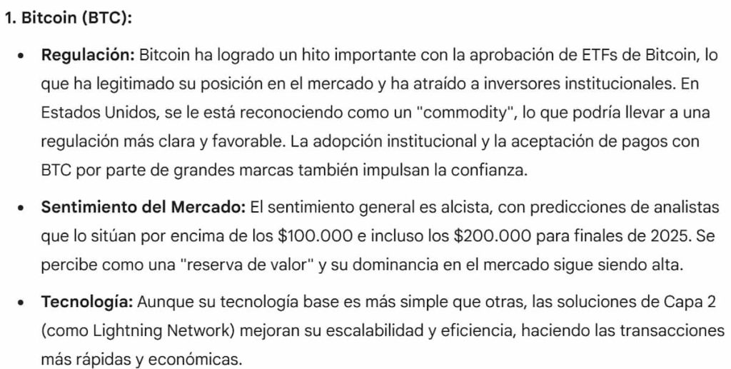 Gemini pone en primer lugar a BTC