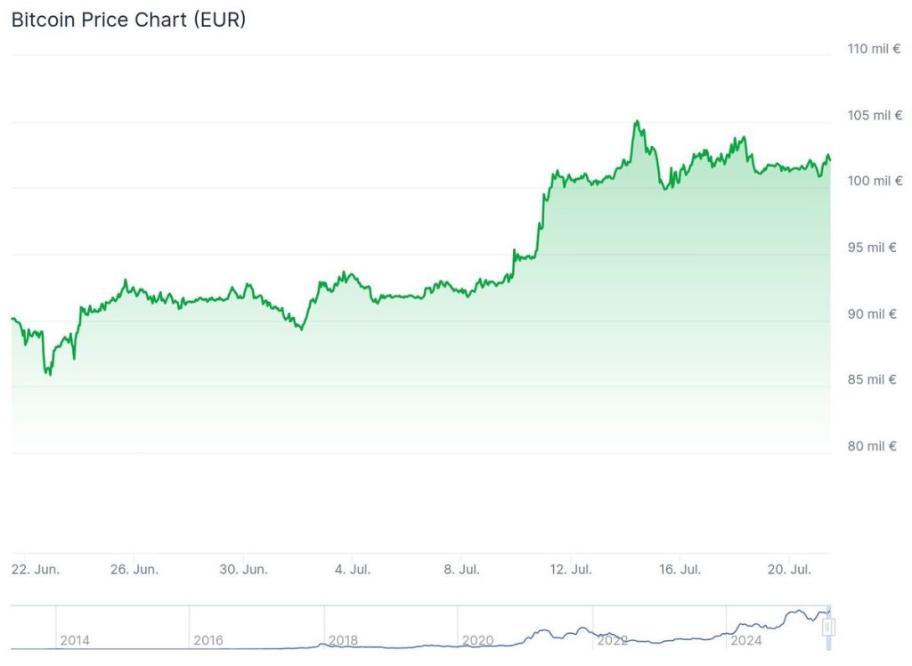 Precio de Bitcoin a 30 días // Fuente: CoinGecko