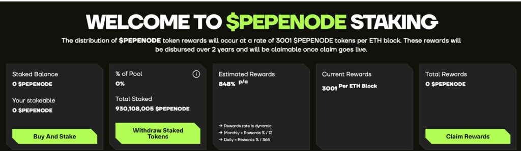 Pepenode rendimientos pasivos del 848%