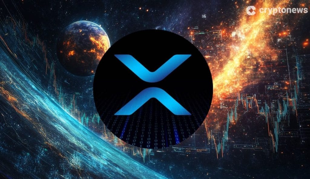 XRP logo avaruudessa.