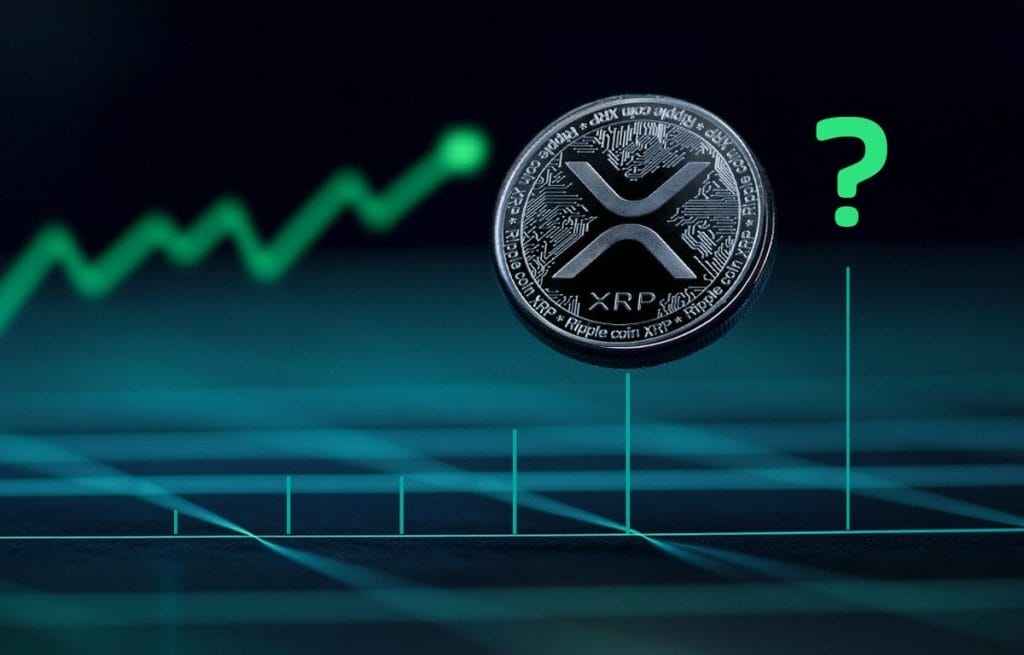 XRP kolikko ja kurssikäyrä taustalla.