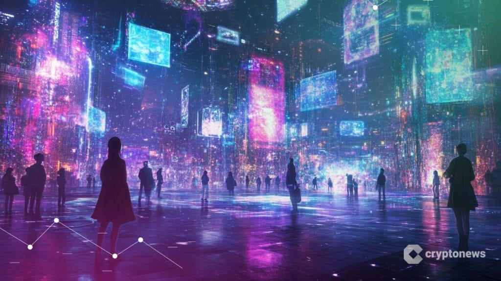 Tiktok-kuvituksessa öinen ja futuristinen kaupunki