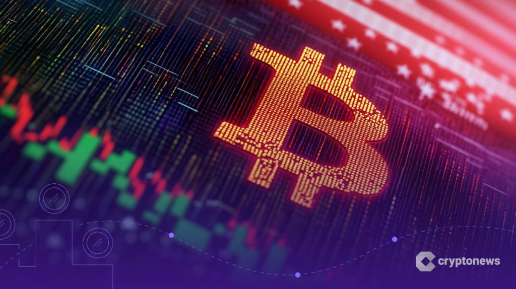 Bitcoin logo kurssikäyrien päällä.