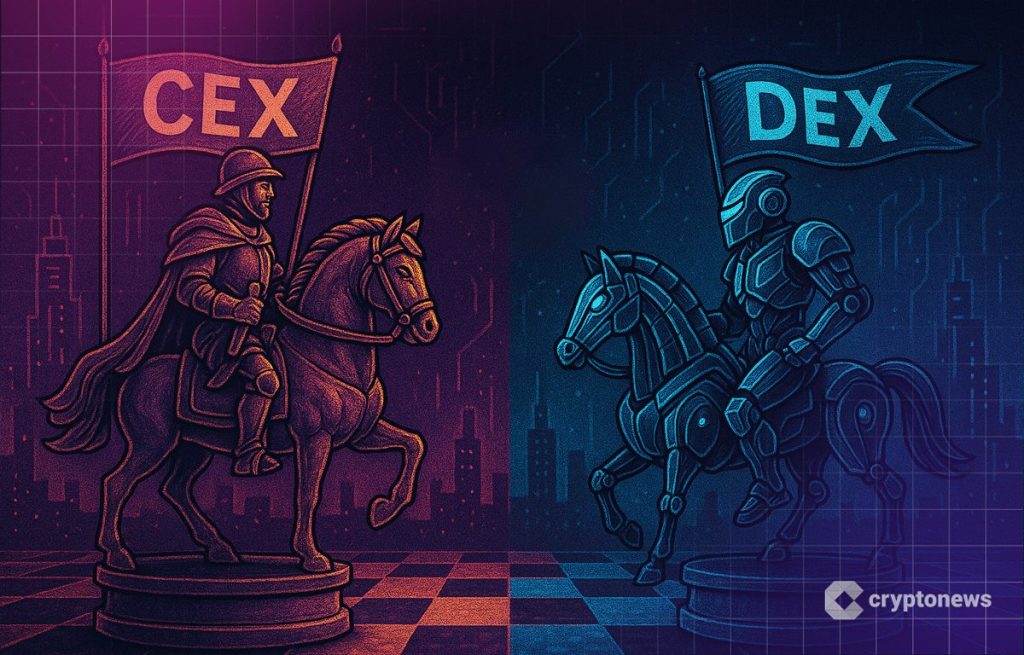 Perp DEX ja CEX kuvattuna shakkilaudalla nappuloina.