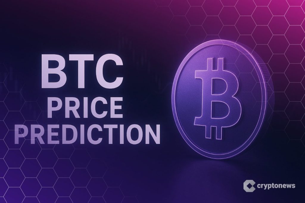 Bitcoin hintaennuste ja kolikko.
