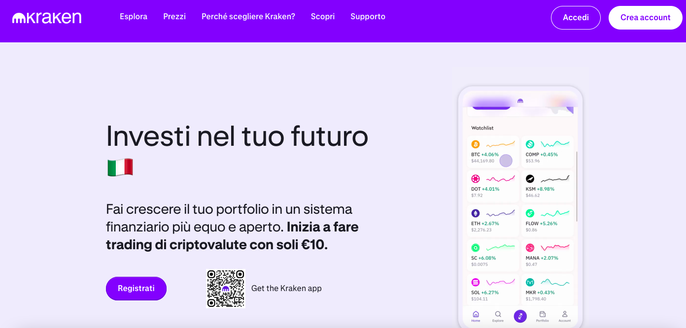 Kraken è uno tra i migliori exchange crypto per tutti