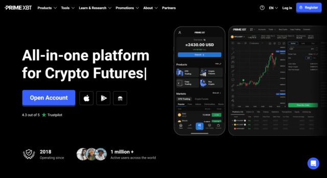 Piattaforma di trading sui futures crypto PrimeXBT