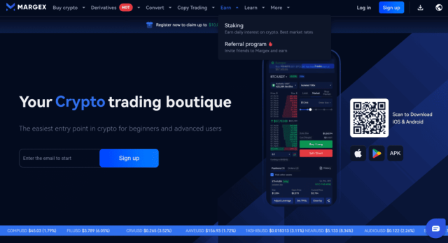 Programmi di affiliazione crypto - Margex