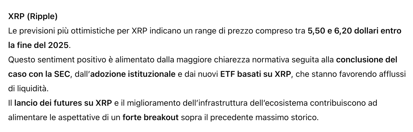 L'AI stima il prezzo di XRP