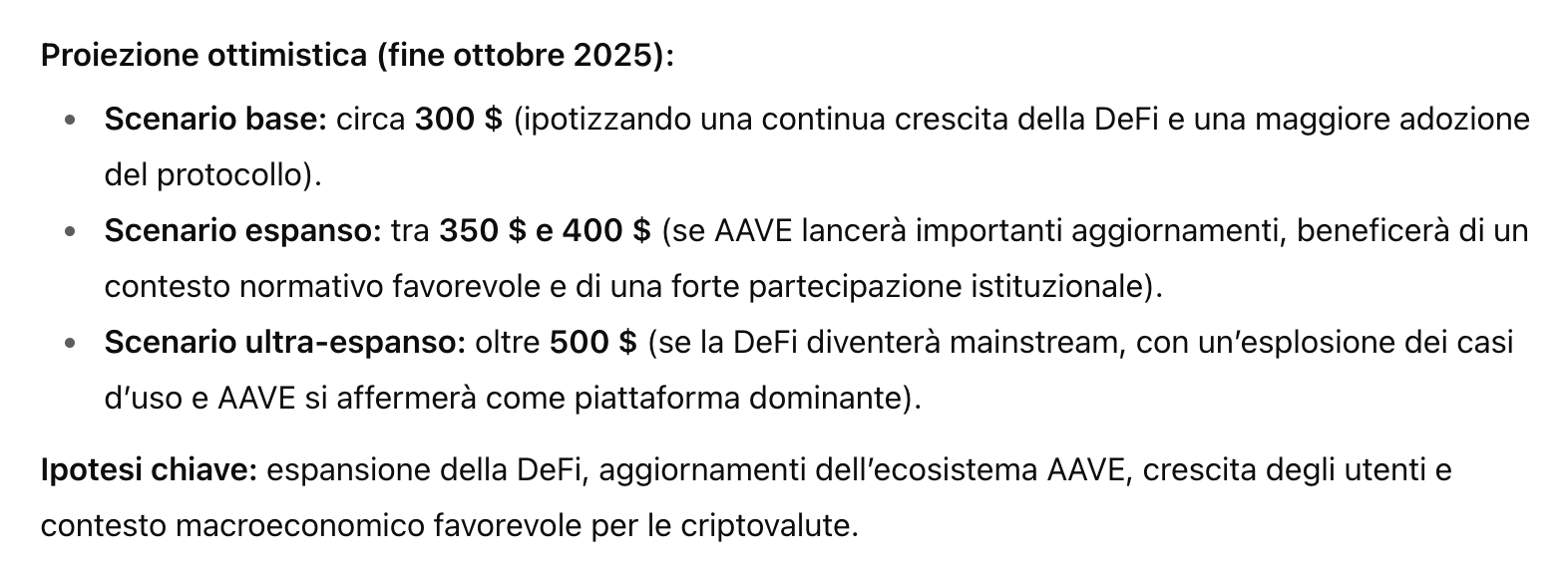 L'AI prevede il prezzo di Aave