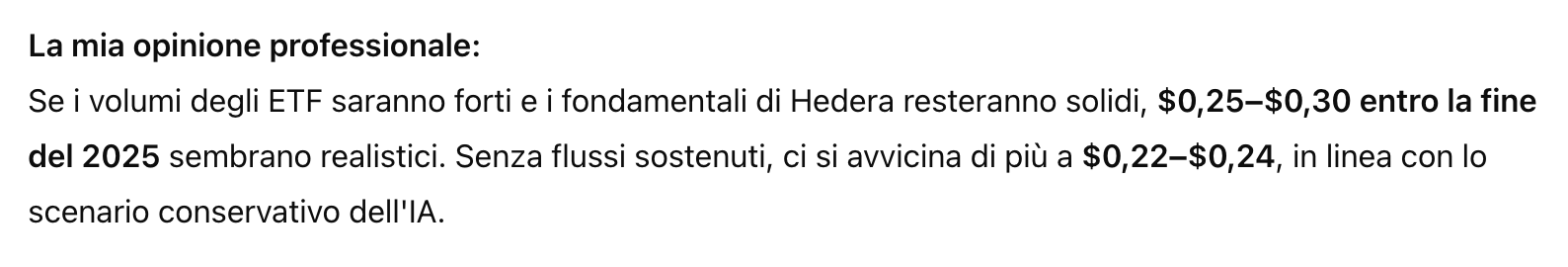 L'AI prevede il prezzo di Hedera