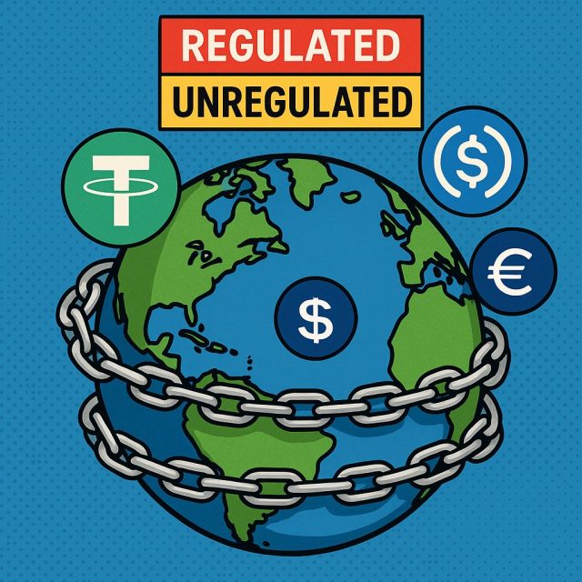 Immagine del mondi con le principali stablecoin