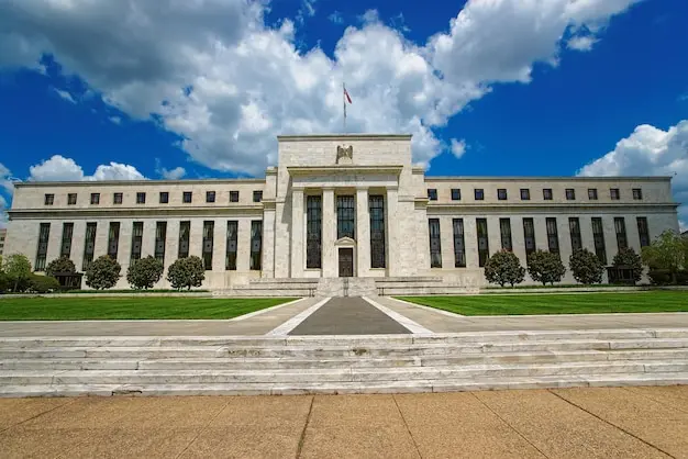 The neoclassical exterior of the Marriner S. Eccles Federal Reserve Board Building in Washington, D.C.