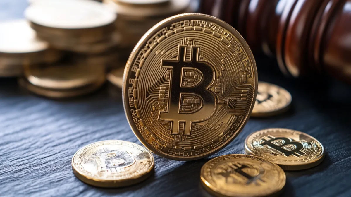 転がっている複数のビットコイン
