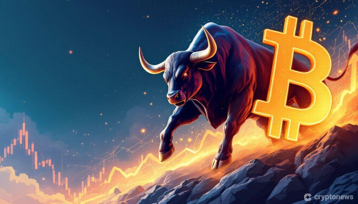 ビットコインに連動して上昇するBTC Bull Token（BTCBULL）の可能性を示す力強い雄牛のイラスト