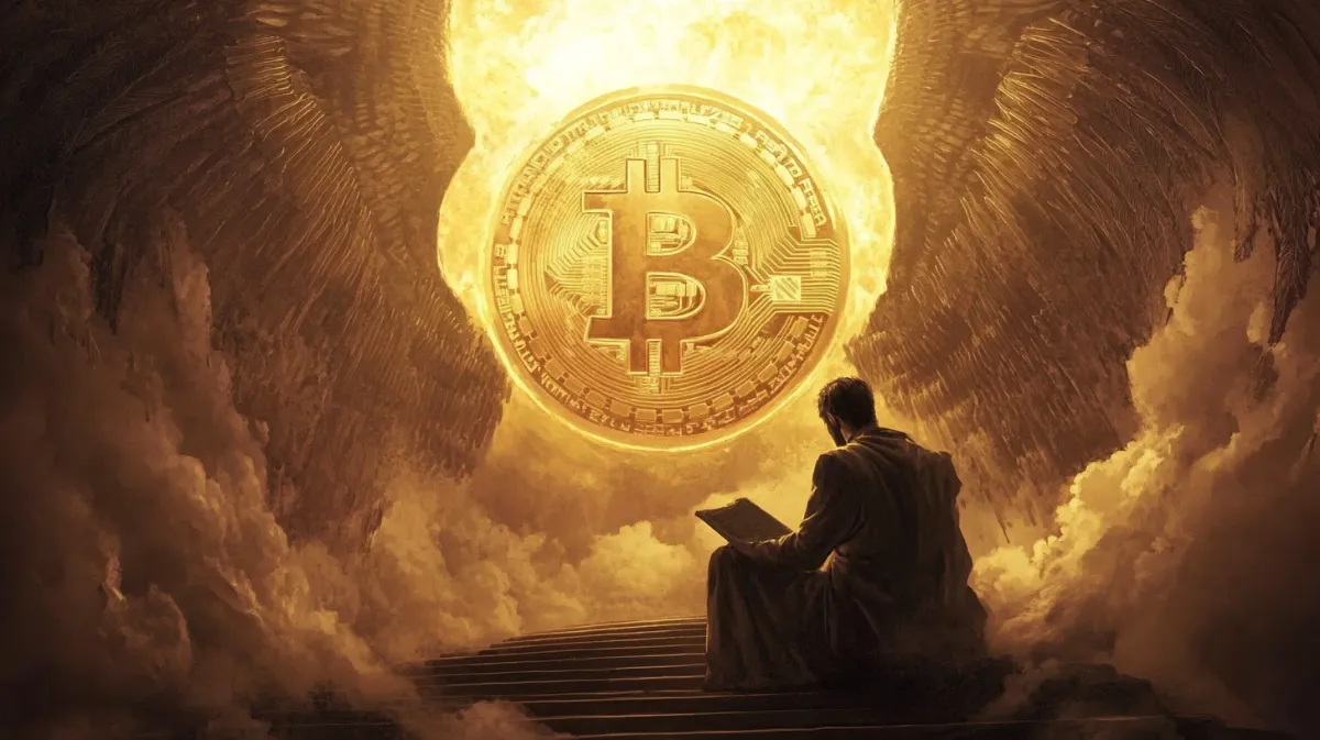 ビットコインと天使の男性