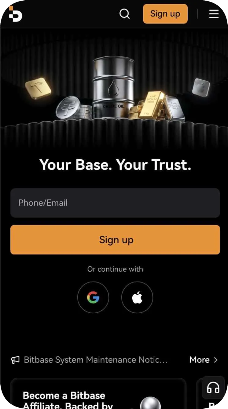 Bitbaseのスマホファーストビュー