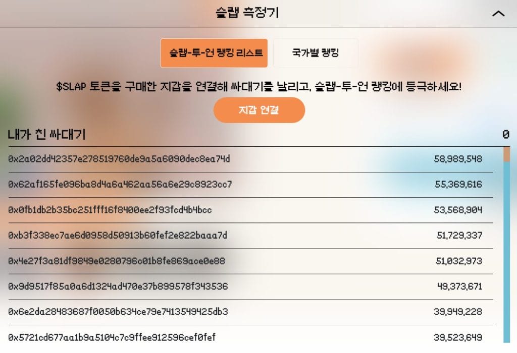 캣슬랩 슬랩 리더보드