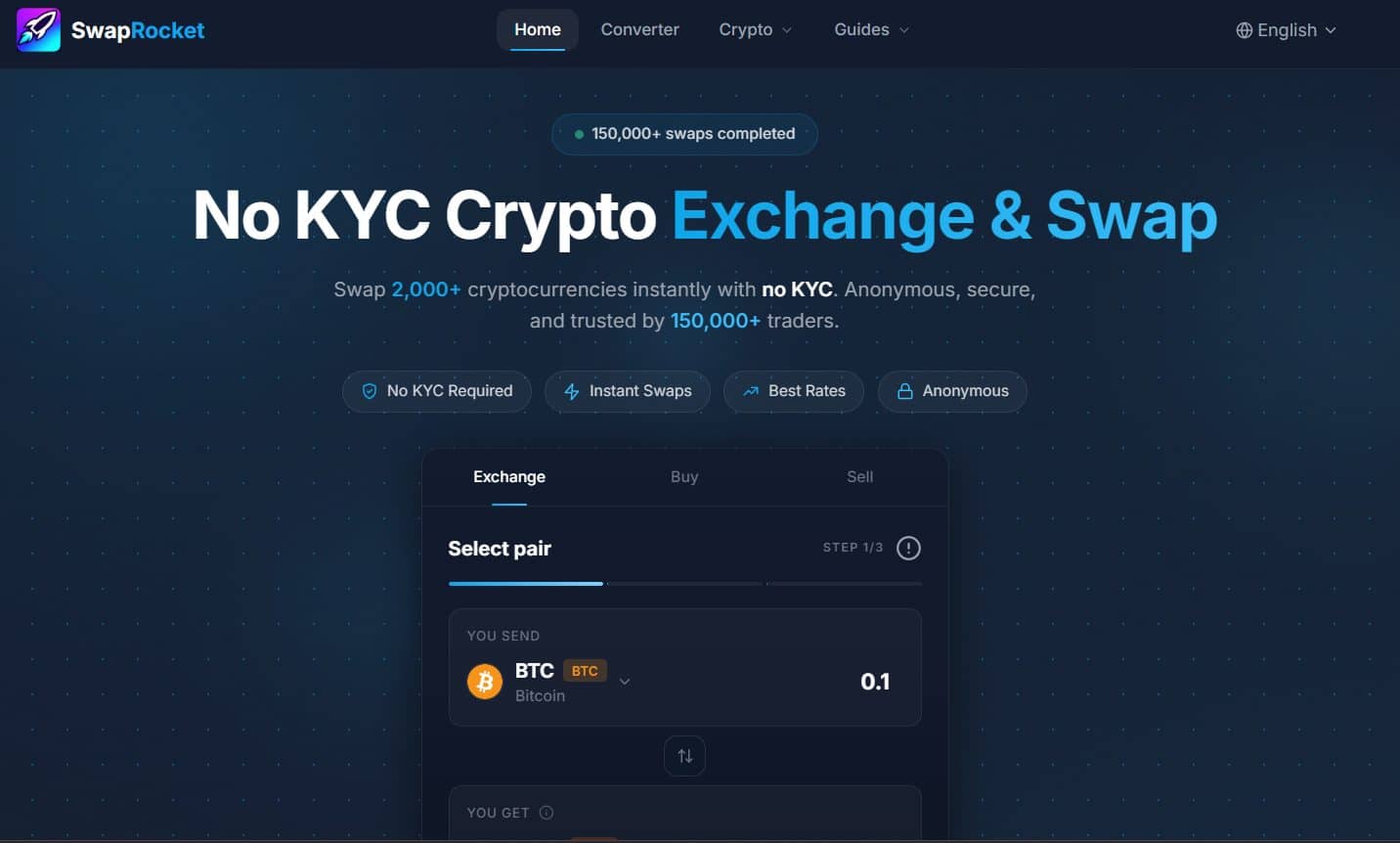 KYC 없는 거래소 스왑로켓 홈페이지
