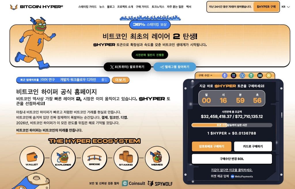 비트코인 하이퍼 사전판매 웹사이트