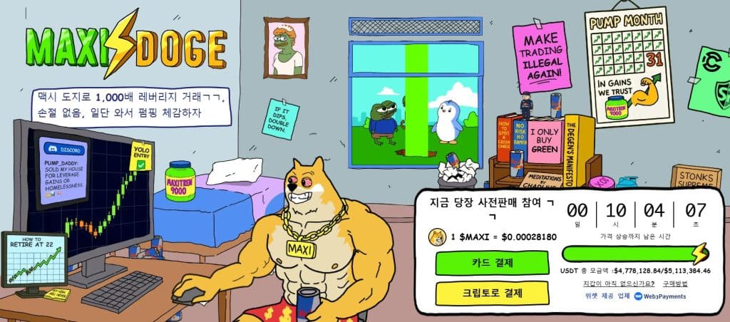 맥시 도지 사전판매 웹사이트