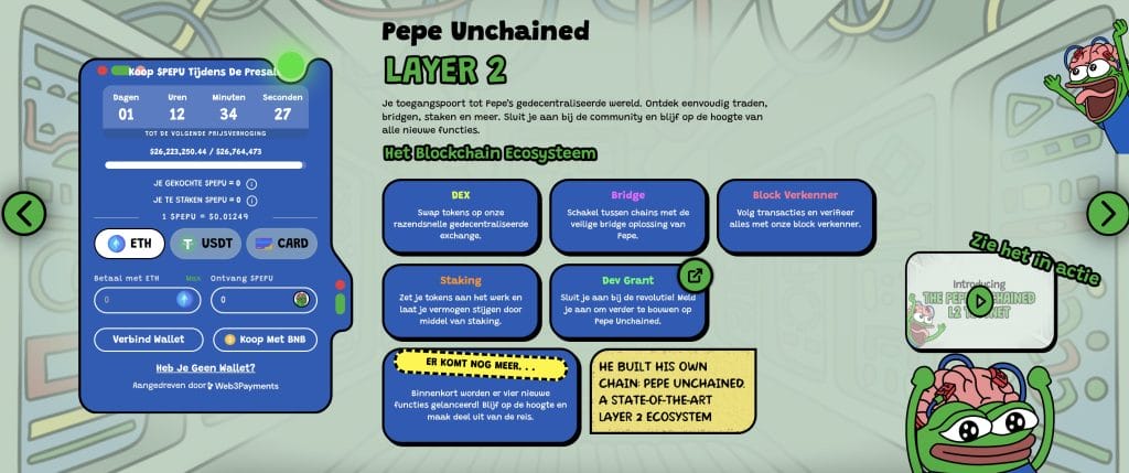 Pepe Unchained $PEPU Layer-2 Technologie - Bron: Pepe Unchained 