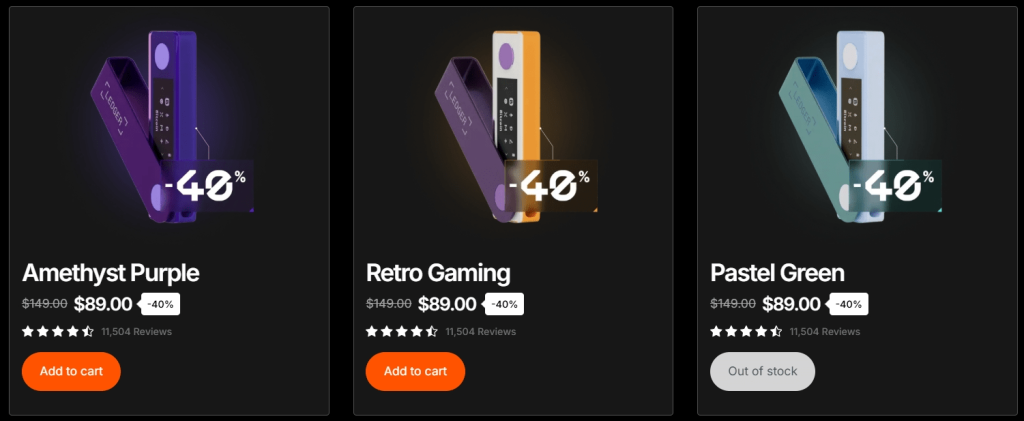 Black Friday deals bij Ledger